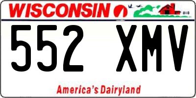 WI license plate 552XMV