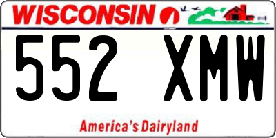 WI license plate 552XMW