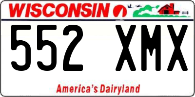 WI license plate 552XMX