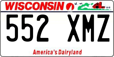 WI license plate 552XMZ