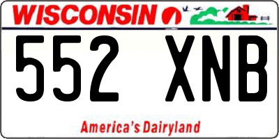 WI license plate 552XNB