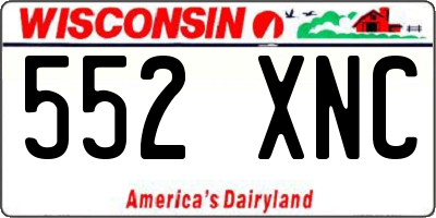 WI license plate 552XNC