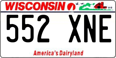 WI license plate 552XNE
