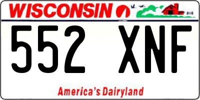 WI license plate 552XNF