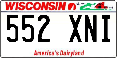 WI license plate 552XNI