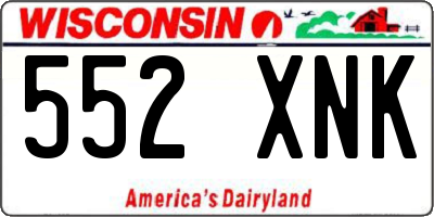 WI license plate 552XNK