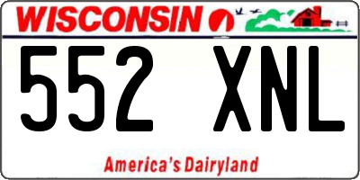 WI license plate 552XNL
