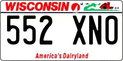 WI license plate 552XNO
