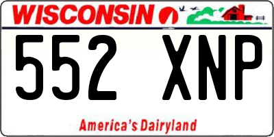 WI license plate 552XNP