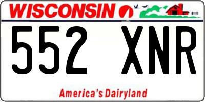 WI license plate 552XNR