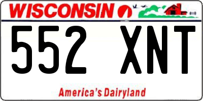 WI license plate 552XNT