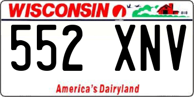 WI license plate 552XNV