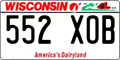 WI license plate 552XOB