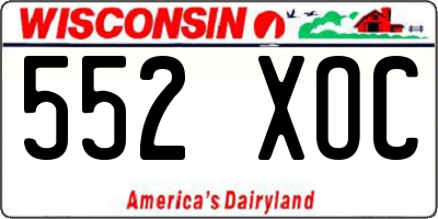 WI license plate 552XOC