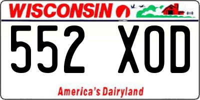 WI license plate 552XOD