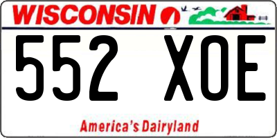 WI license plate 552XOE