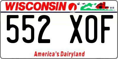 WI license plate 552XOF