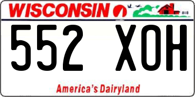 WI license plate 552XOH