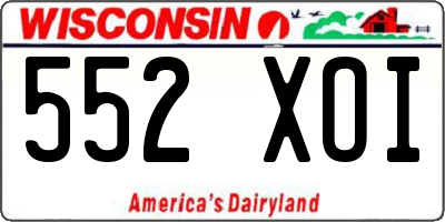 WI license plate 552XOI