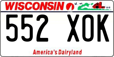 WI license plate 552XOK