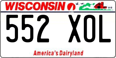 WI license plate 552XOL