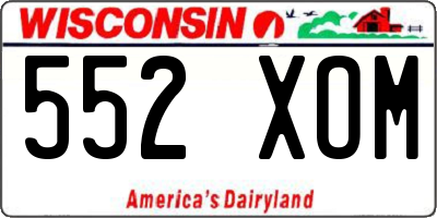 WI license plate 552XOM