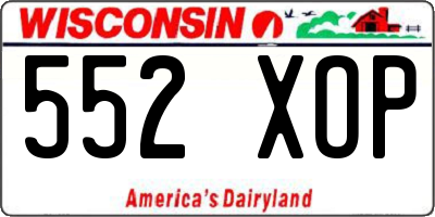 WI license plate 552XOP