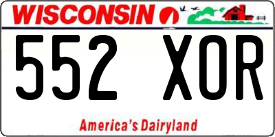 WI license plate 552XOR