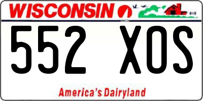 WI license plate 552XOS