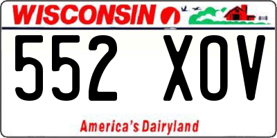 WI license plate 552XOV