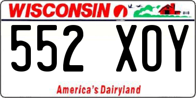WI license plate 552XOY