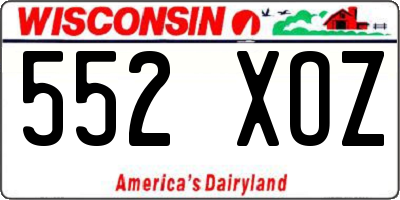 WI license plate 552XOZ