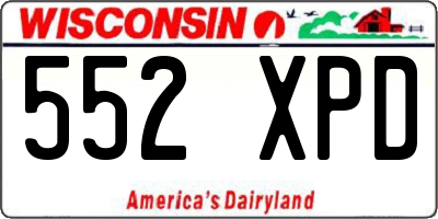 WI license plate 552XPD