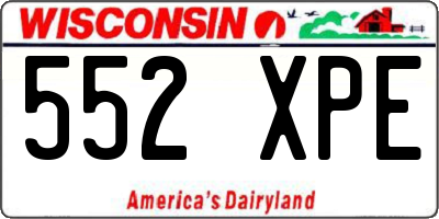 WI license plate 552XPE