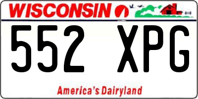 WI license plate 552XPG