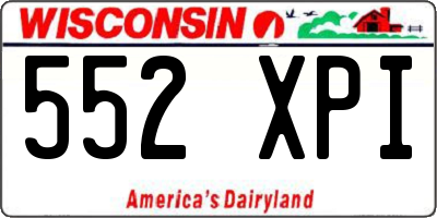 WI license plate 552XPI