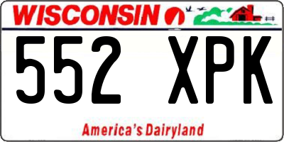 WI license plate 552XPK