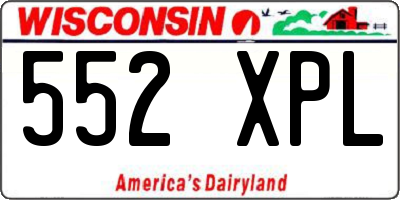 WI license plate 552XPL