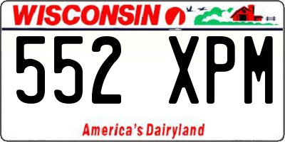 WI license plate 552XPM