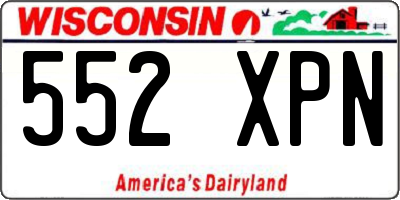 WI license plate 552XPN