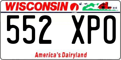 WI license plate 552XPO