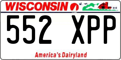 WI license plate 552XPP