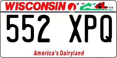 WI license plate 552XPQ