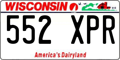 WI license plate 552XPR