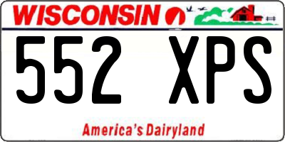WI license plate 552XPS