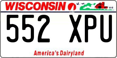 WI license plate 552XPU