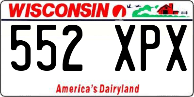 WI license plate 552XPX