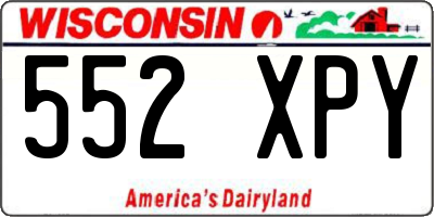 WI license plate 552XPY