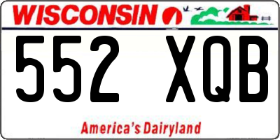 WI license plate 552XQB