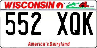 WI license plate 552XQK